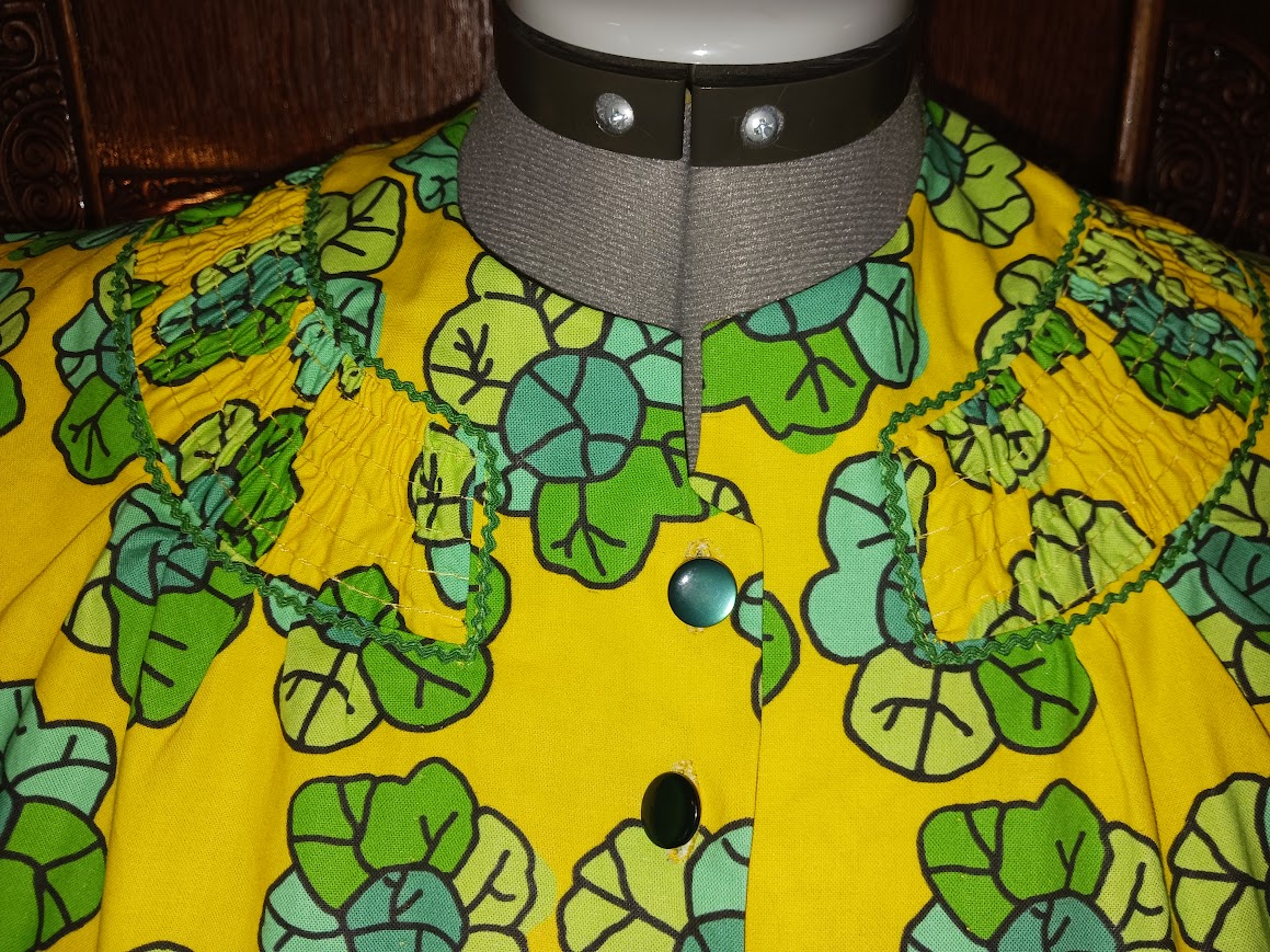 1940s Style Button Up Shirred Neck Line Dress With Flare Skirt and Shirred Pockets Custom Made in Your Size From Vintage Pattern 1941