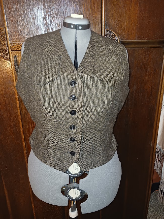 1940s Style Separates 3pc Blouse, Vest and High Waist Skirt Set Custom Made in Your Size From Vintage Pattern 1940