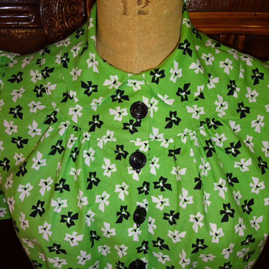 1940s Style Button Up Puff Sleeve Blouse Custom Made in Your Size From a Vintage Pattern 1939
