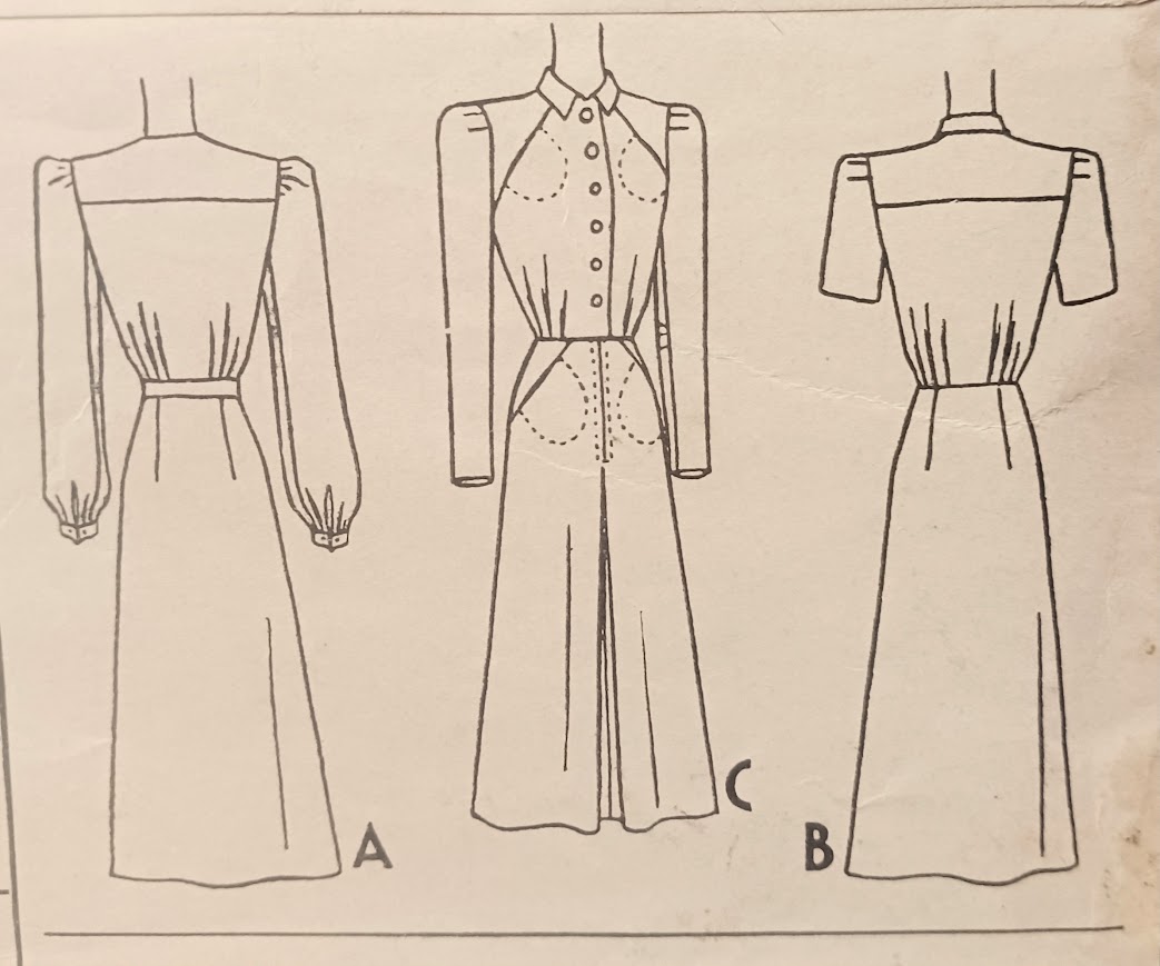 1940s Style Button Up Shirt Dress with Slant Pocket Detail Custom Made in Your Size From a Vintage Pattern 1941