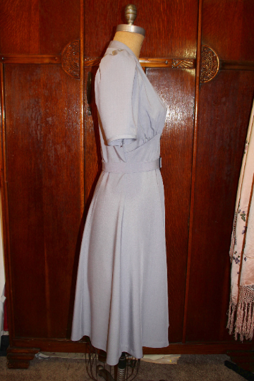 1940s Style Gathered Bust V Neck Dress Six Gore Flare Skirt Custom Made in Your Size From Vintage Pattern 1940