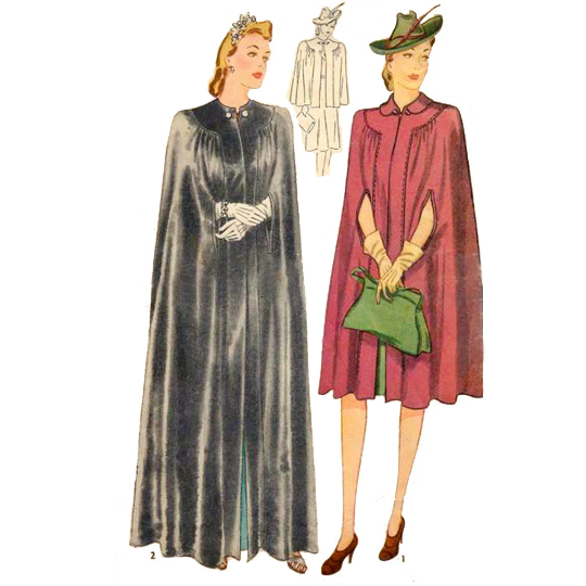 1940s Style Evening Cape Cloak Custom Made in Your Size From a Vintage Pattern 1941