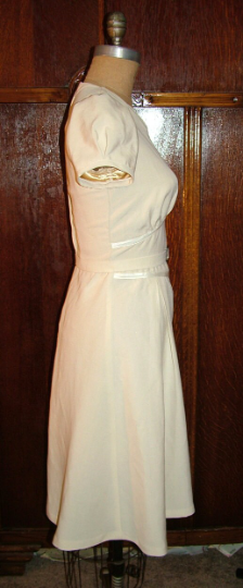 1940s Style Gathered Bust Dress with Nipped Waist and Full Skirt Custom Made in Your Size From a Vintage Pattern 1940