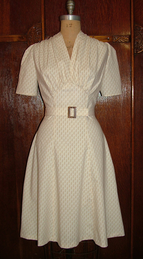 1940s Style Gathered Bust Full Skirt Swing Dress Custom Made in Your Size From a Vintage Pattern 1940