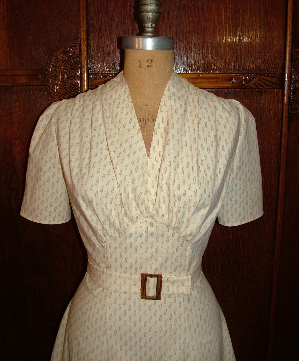 1940s Style Gathered Bust Full Skirt Swing Dress Custom Made in Your Size From a Vintage Pattern 1940