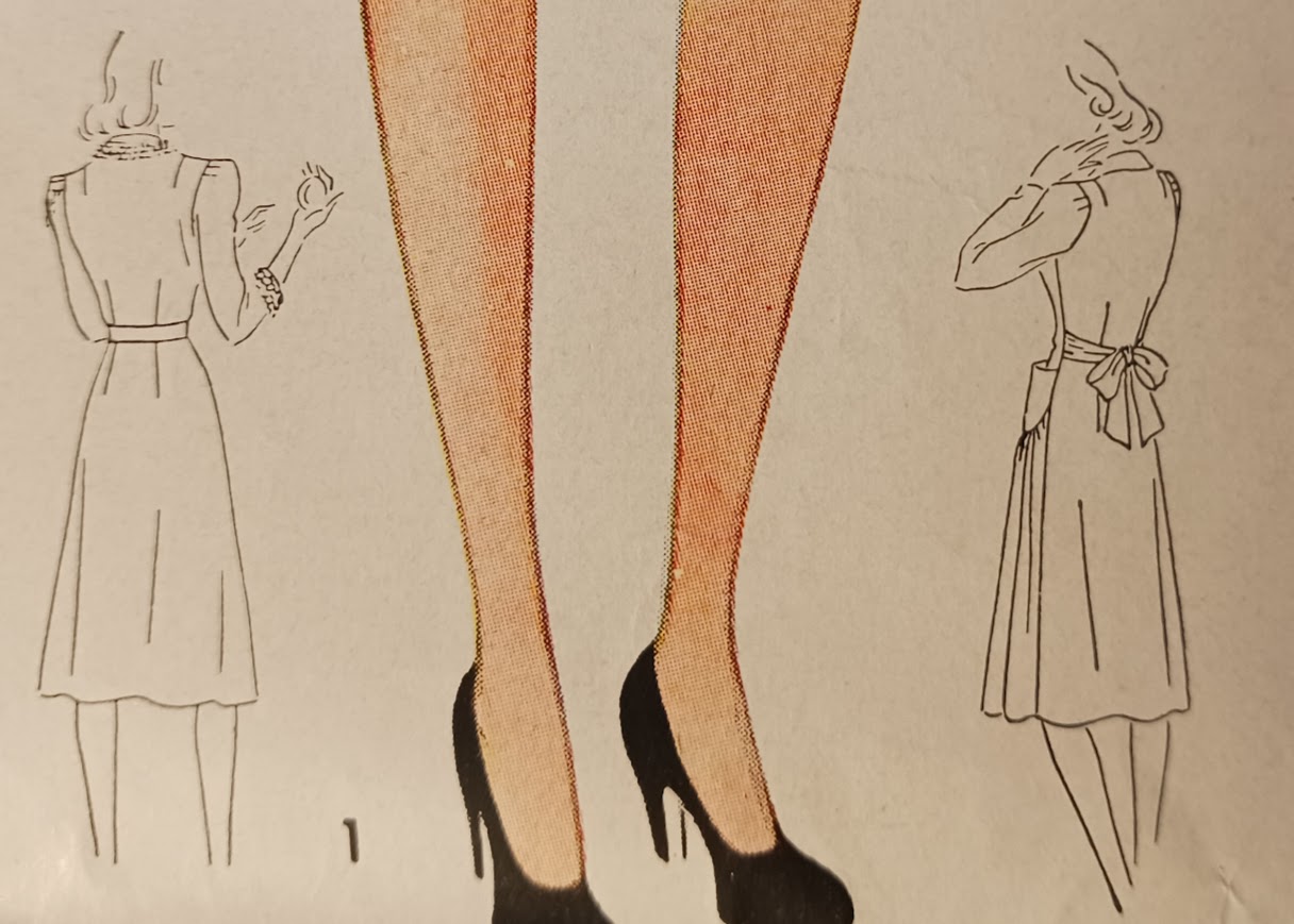 1940s Style Peter Pan Collar Gathered Bust Patch Pocket Swing Dress Custom Made in Your Size From a Vintage Pattern 1940