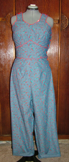 1940s Style Pointed Midriff Button Back Overalls Trousers Custom Made In Your Size From a Vintage Pattern 1944