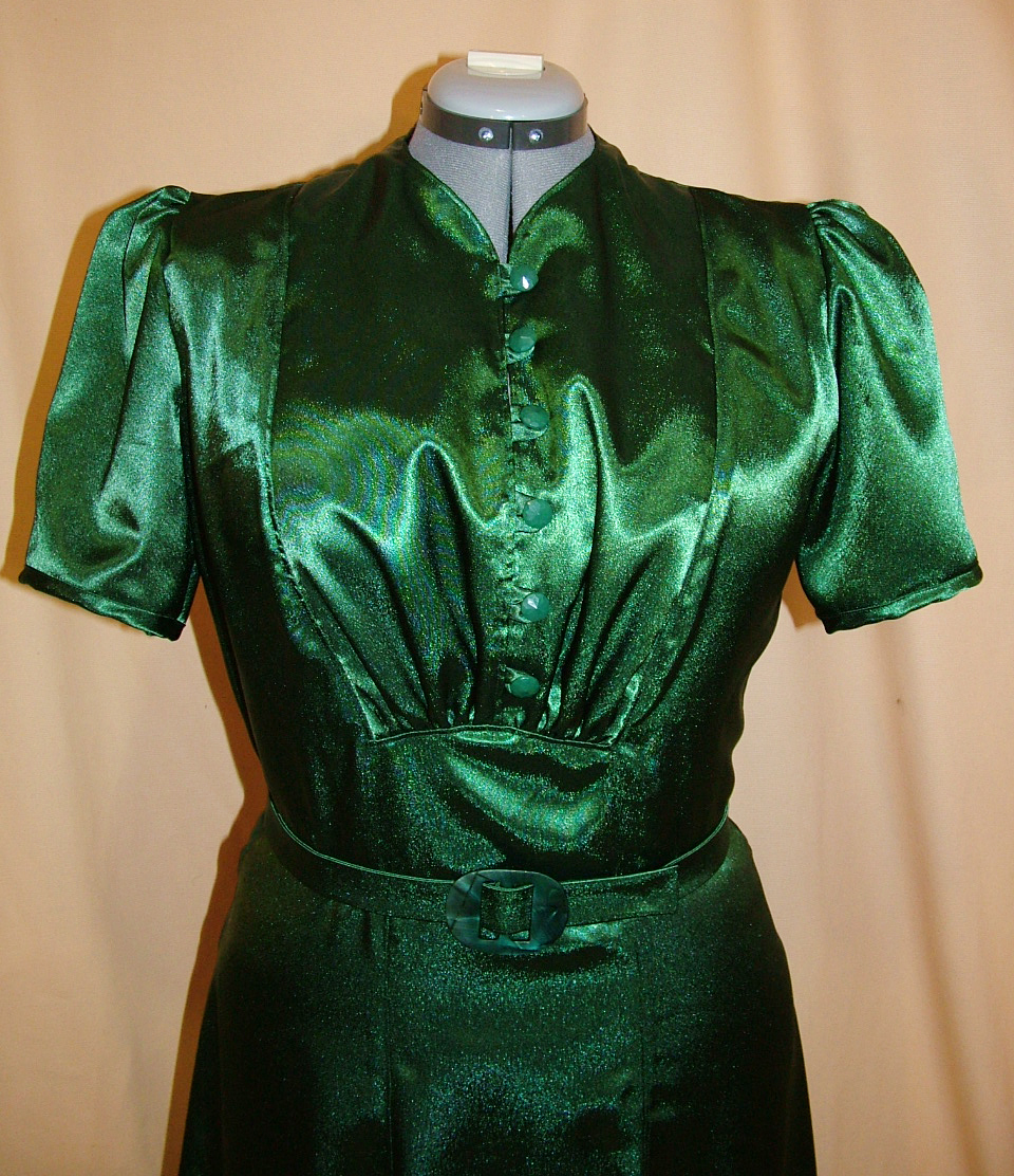 1940s Style Gathered Bust Inset Dress with Four Gore Skirt Custom Made in Your Size From Vintage Pattern 1940