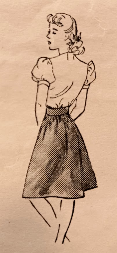 1940s Style Peasant Dress with Gathered Bust and Full Skirt Custom Made in Your Size From a Vintage Pattern 1945