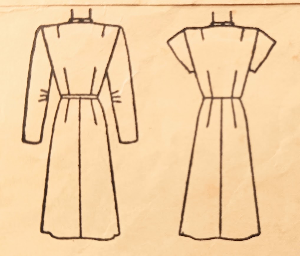 1940s Style V Neck Dress with Asymmetrical Gathered Peplum Skirt Custom Made in Your Size From a Vintage Pattern 1947