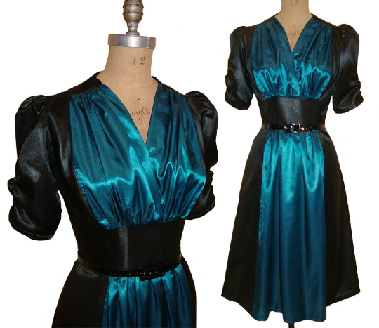 1940s Style Gathered Bust House Hostess Dress Zip Front or Side Custom Made in Your Size From Vintage Pattern 1941