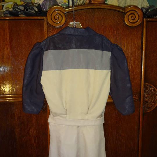 1940s Style Color Block Three Tone Dress with A Line Skirt Custom Made in Your Size From Vintage Pattern 1940