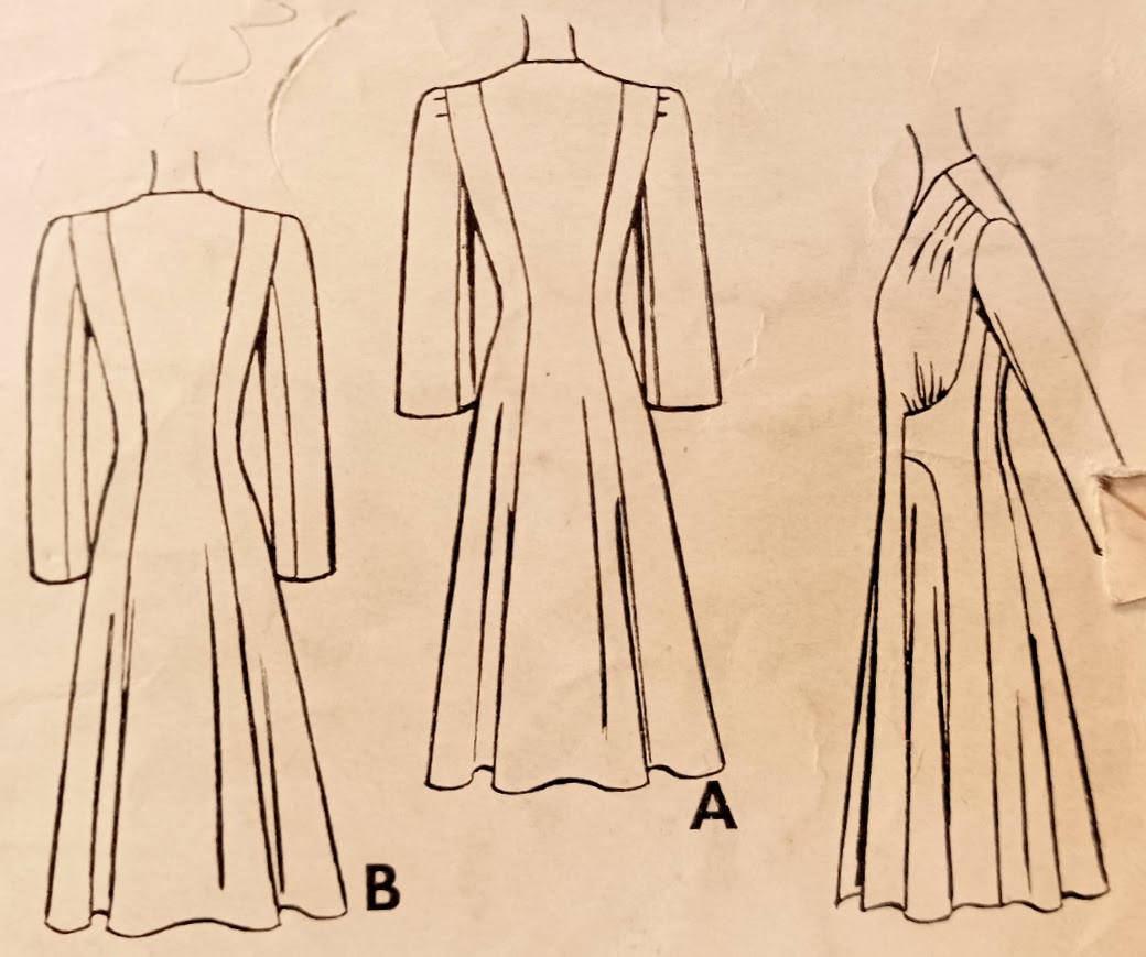 1940s Style Redingote Over Coat Dress Custom Made in Your Size From Vintage Pattern 1942