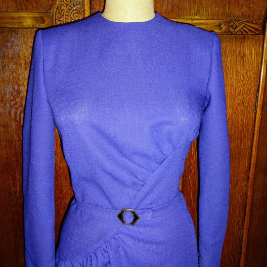 1940s Style Classic Form Fitting Dress with S Shaped Gathers Custom Made in Your Size From a Vintage Pattern 1944