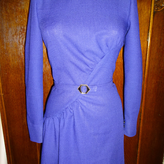 1940s Style Classic Form Fitting Dress with S Shaped Gathers Custom Made in Your Size From a Vintage Pattern 1944