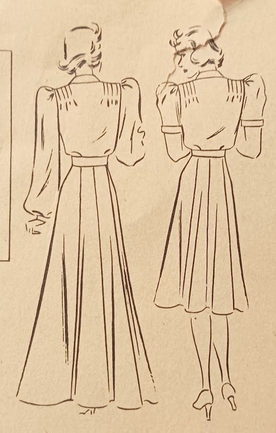 1930s Style Classic Shirt Dress With Wide Collar Custom Made in Your Size From a Vintage Pattern 1939