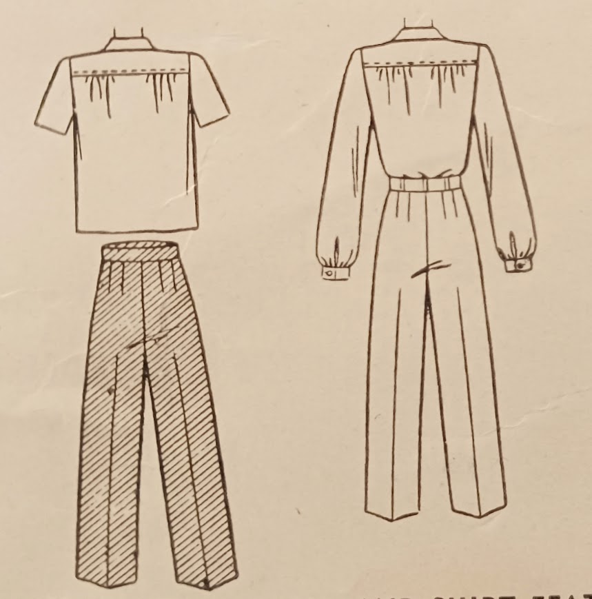 1940s Style 2pc Blouse and Trousers WWII Work Wear Custom Made in Your Size From a Vintage Pattern 1943