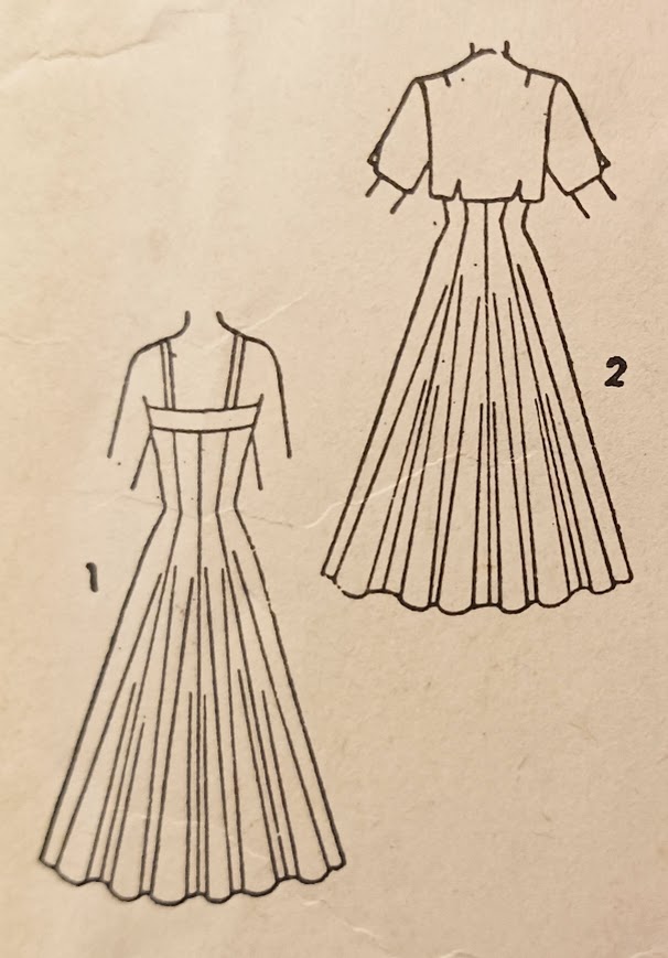 1940s Style Summer Dress with Full Eight Gore Skirt and Bolero Jacket Custom Made in Your Size From a Vintage Pattern 1949
