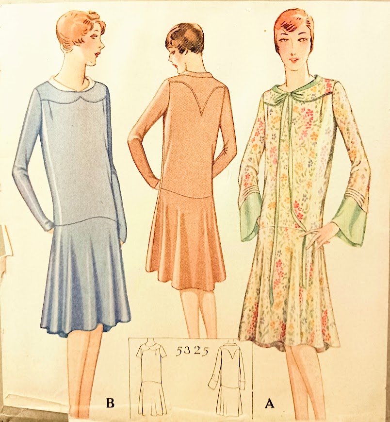 1920s Style Drop Waist Dress with Shaped Yoke Custom Made in Your Size From a Vintage Pattern 1928
