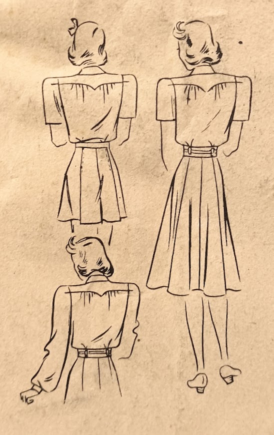 1940s Style 2pc Playsuit Romper with Button up Full Aline Skirt Custom Made from in Your Size From a Vintage Pattern 1941