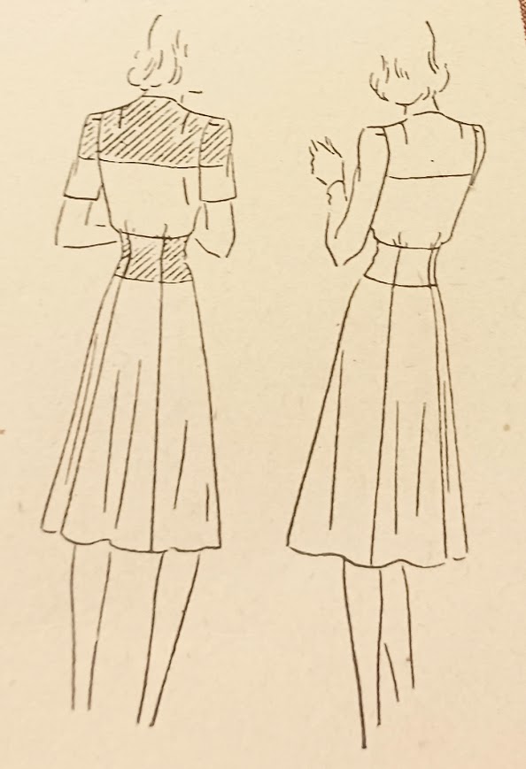 1940s Style Color Blocked Dress with Asymmetrical Buttons Custom Made in Your Size From a Vintage Pattern 1941