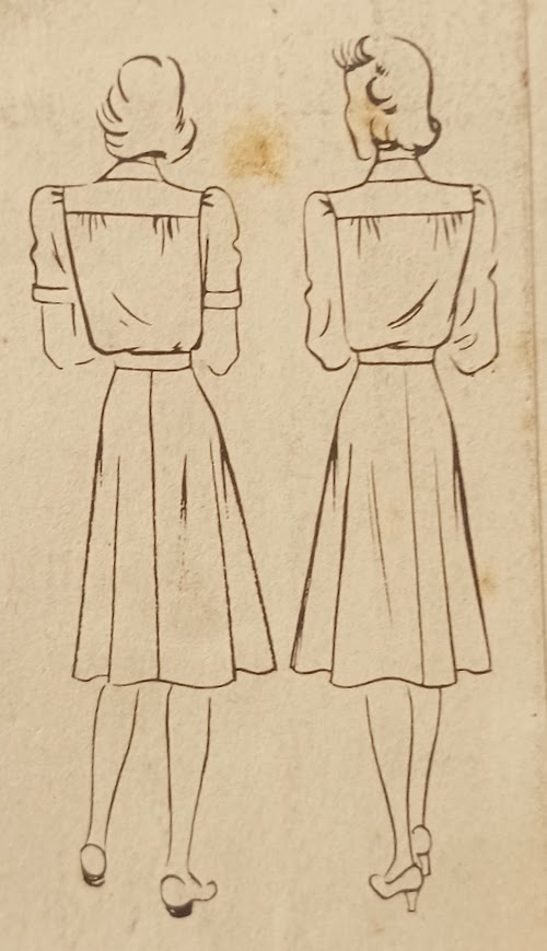 1940s Style Button up Shirt Dress  Made from Vintage Pattern Custom Made in Your Size and Color 1941