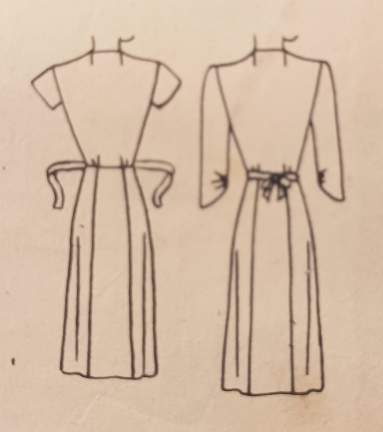 1940s Style V Neck Wrap Around Dress with Side Skirt Flounce Custom Made in Your Size From a Vintage Pattern 1944