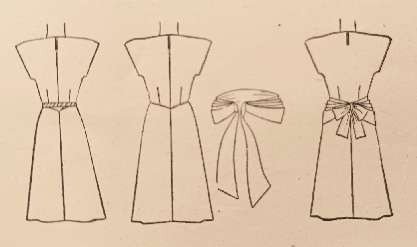 1940s Style Keyhole Neck Kimono Short Sleeve Dress with Peplum Skirt Custom Made in Your Size From a Vintage Pattern 1946