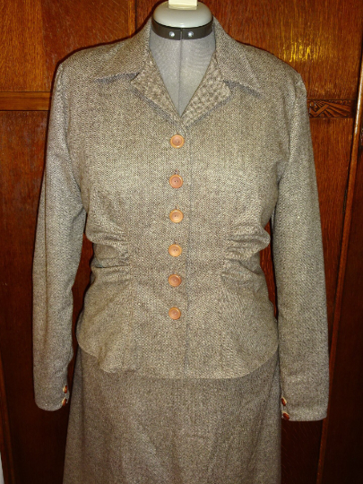 1940s Style 2pc Gathered Blouse and Seven Gore Skirt Custom Made in Your Size From Vintage Pattern 1943