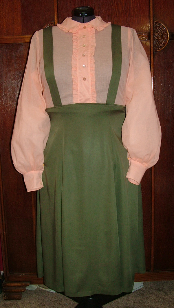 1940s Style High Waist A Line Skirt With Optional Button Up Bishop Sleeve Blouse Custom Made in Your Size From a Vintage Pattern 1941