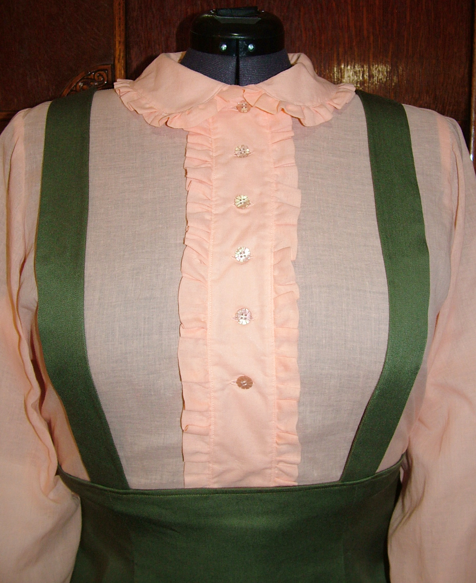 1940s Style High Waist A Line Skirt With Optional Button Up Bishop Sleeve Blouse Custom Made in Your Size From a Vintage Pattern 1941