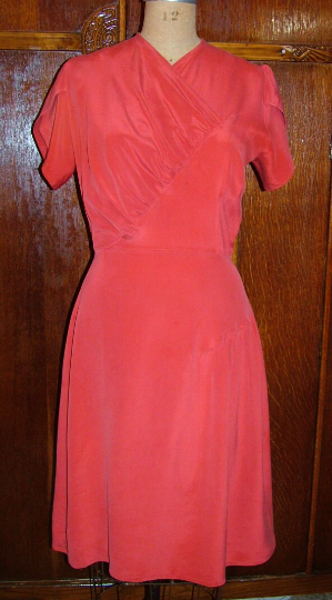 1940s Style Dress with Asymmetrical Bodice and Skirt Gathers Custom Made in Your Size From a Vintage Pattern 1947