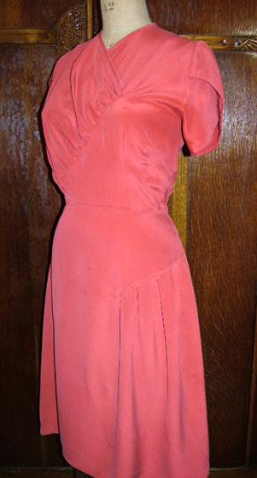 1940s Style Dress with Asymmetrical Bodice and Skirt Gathers Custom Made in Your Size From a Vintage Pattern 1947