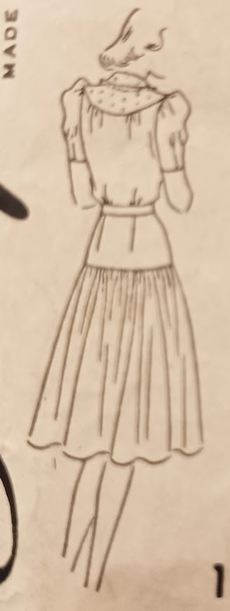 1940s Style Button up Gathered Bust Puffed Sleeve Dress with Pleated Skirt Custom Made in Your Size Made from Vintage Pattern 1940