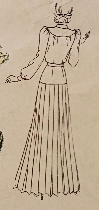 1940s Style Button up Gathered Bust Puffed Sleeve Dress with Pleated Skirt Custom Made in Your Size Made from Vintage Pattern 1940