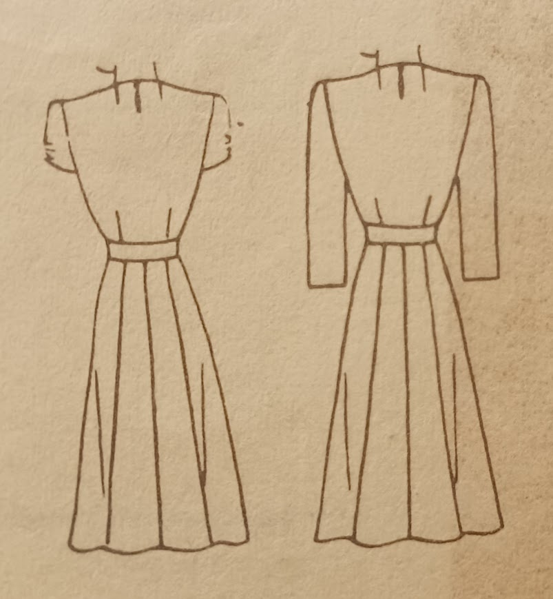 1940s Style Sweetheart Neckline Dress with Diamond Pointed Midriff Custom Made in Your Size From a Vintage Pattern 1944