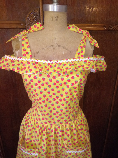 1940s Style WWII Era Off the Shoulder Full Gathered Skirt Summer Dress Custom Made in your Size From a Vintage Pattern 1944