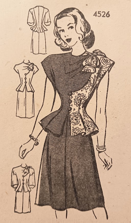 1940s Style 2pc Side Draped New Look Blouse and Aline Skirt Custom Made in Your Size From a Vintage Pattern 1948