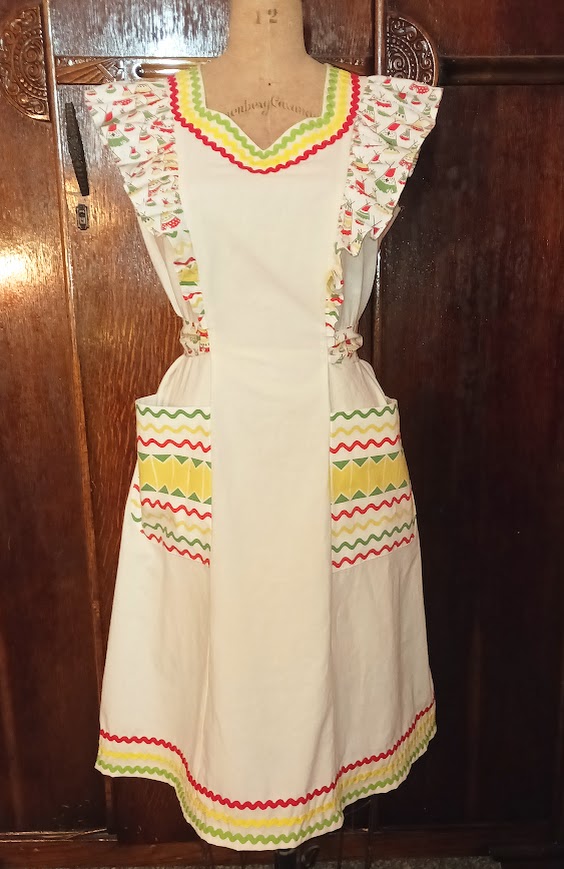 1940s Style WWII Era Pinafore Maternity House Dress Custom Made in Your Size From a Vintage Pattern 1943