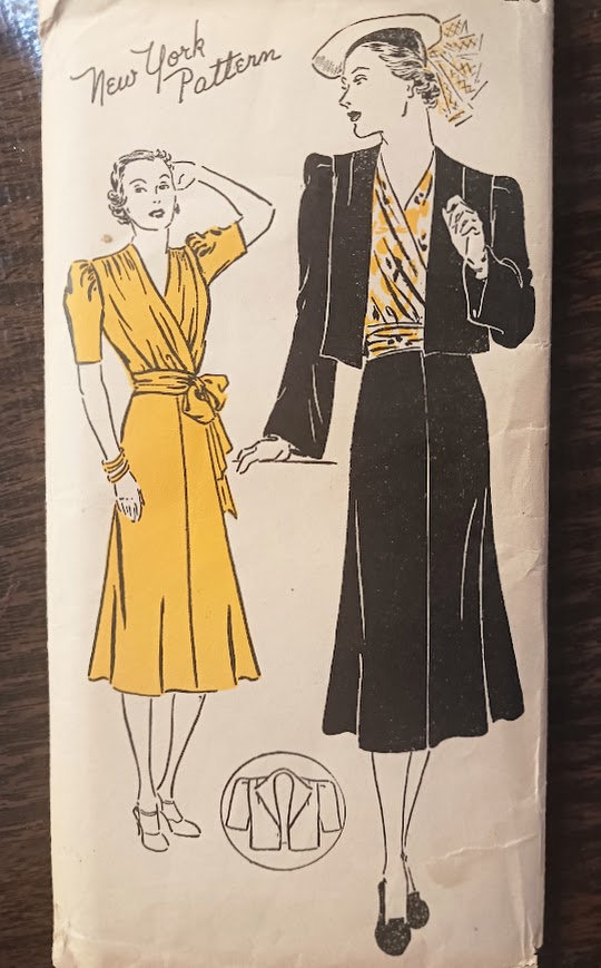 1940s Style Gathered Surplice Dress with Flare Skirt and Sash Belt Custom Made in Your Size From Vintage Pattern 1938