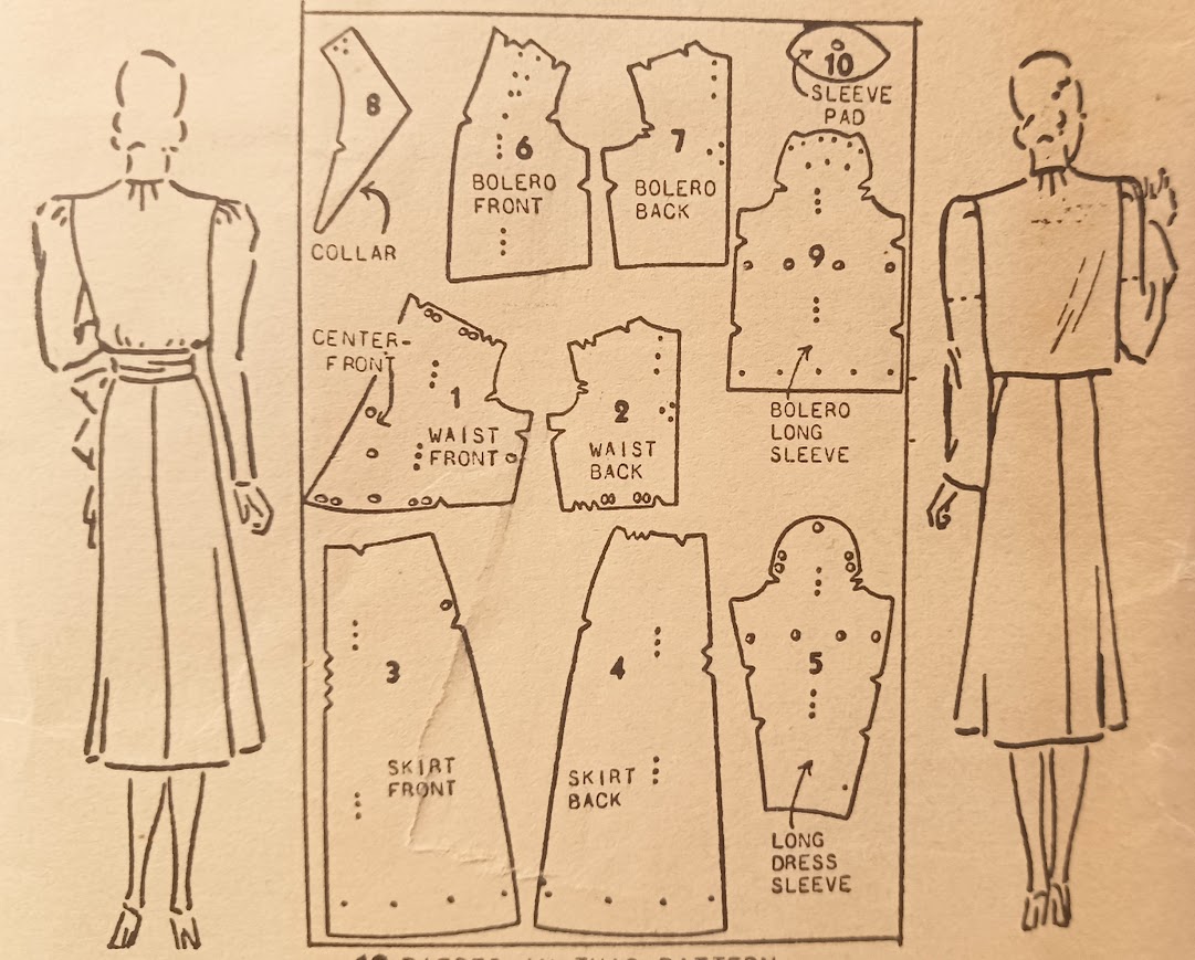 1940s Style Gathered Surplice Dress with Flare Skirt and Sash Belt Custom Made in Your Size From Vintage Pattern 1938