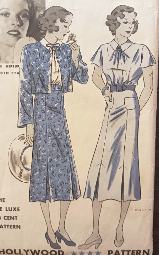 1930s Style Button Back Dress with Slim Skirt and Jacket Custom Made in Your Size From a Vintage Pattern 1936