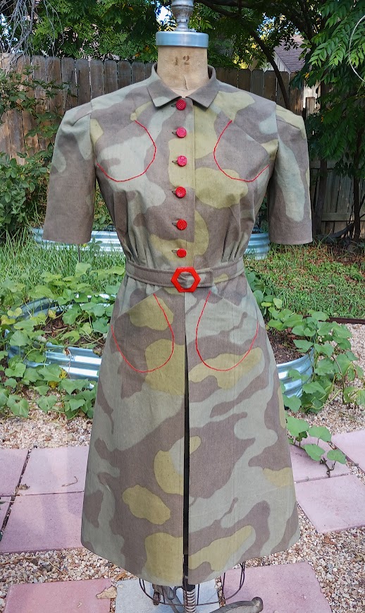 1940s Style Button Up Shirt Dress with Slant Pocket Detail Custom Made in Your Size From a Vintage Pattern 1941