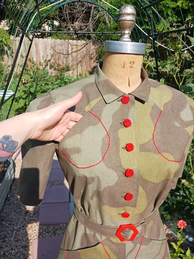 1940s Style Button Up Shirt Dress with Slant Pocket Detail Custom Made in Your Size From a Vintage Pattern 1941