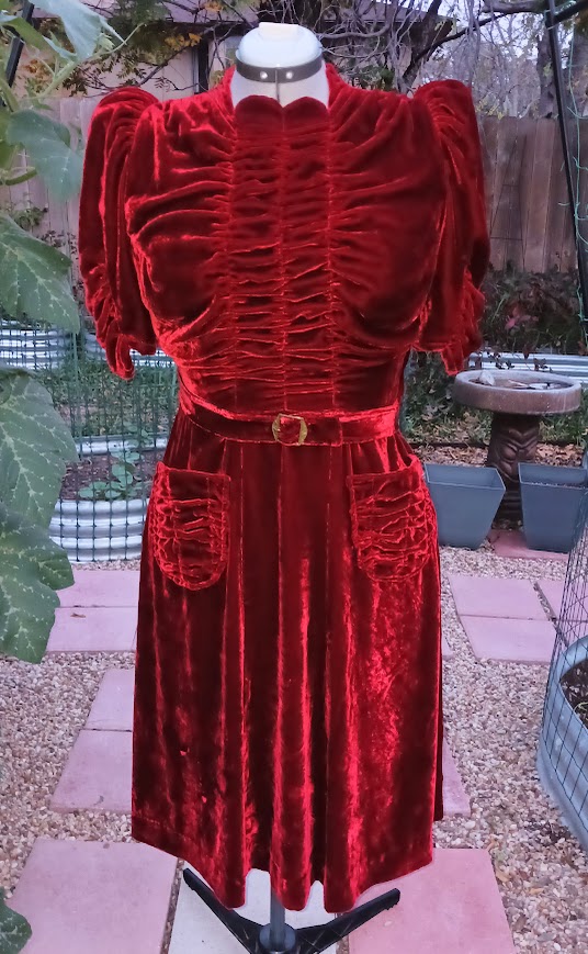 1930s Style Gathered Bust and Shoulder Sweetheart Neck Swing Dress Custom Made in Your Size From a Vintage Pattern 1939