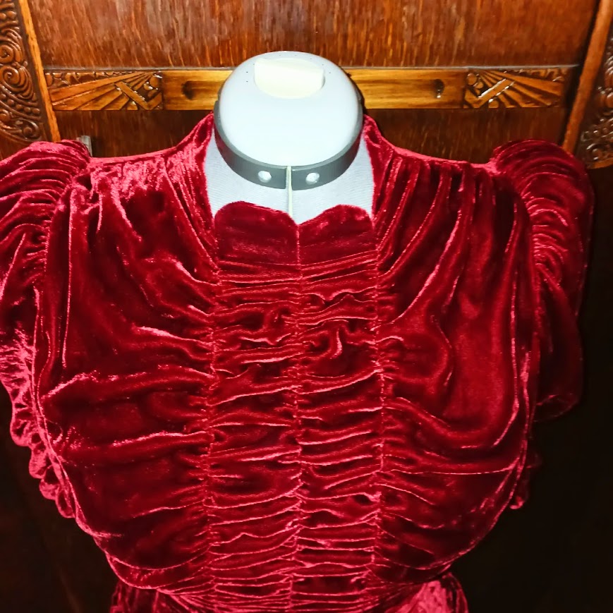 1930s Style Gathered Bust and Shoulder Sweetheart Neck Swing Dress Custom Made in Your Size From a Vintage Pattern 1939