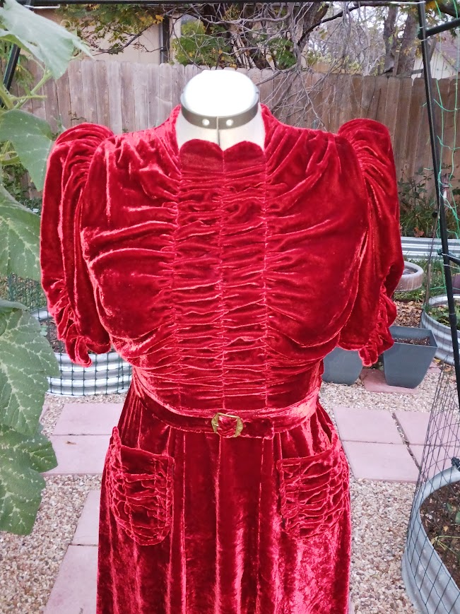 1930s Style Gathered Bust and Shoulder Sweetheart Neck Swing Dress Custom Made in Your Size From a Vintage Pattern 1939