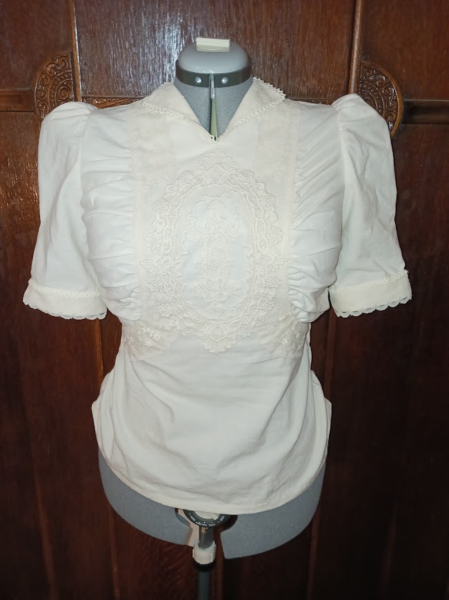 1930s Style Gathered Front Blouse with Puffed Sleeves Custom Made in Your Size From a Vintage Pattern 1939