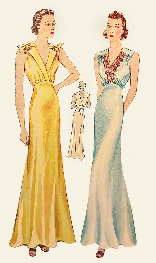 1930s Style Bias Cut Glamourous Night Gown Pajama Dress Custom Made in Your Size From a Vintage Pattern 1938