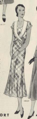 1930s Style Shawl Collar Casual Day Dress with Fluttery A-Line Skirt Custom Made in Your Size From a Vintage Pattern 1931